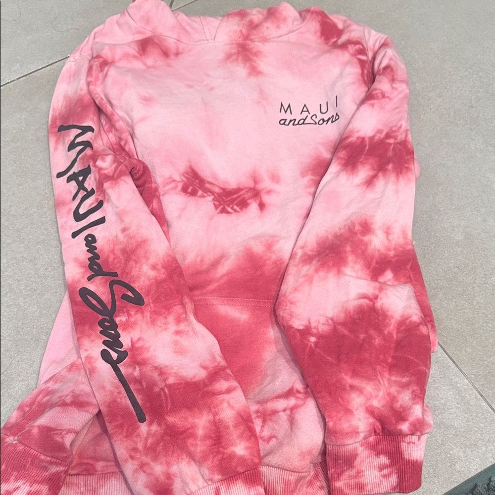 Maui and Sons Red Tie-Dye Sweatshirt